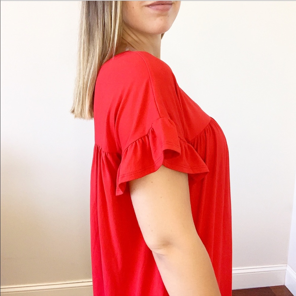 'Top Notch' Ruffle Sleeve V Neck Dress - Picture 8 of 8